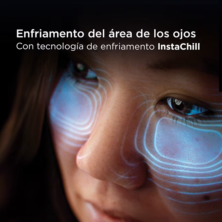 Máscara facial CryoGlow Shark con luz iQLED roja, azul e infrarroja y enfriamiento para el área debajo de los ojos