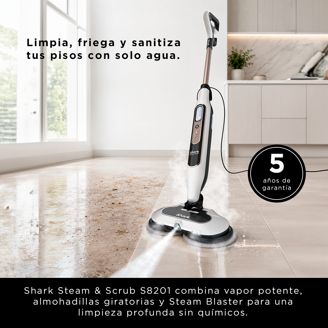 Trapeador a Vapor Shark S8201 Pisos Duros con Steam Blaster