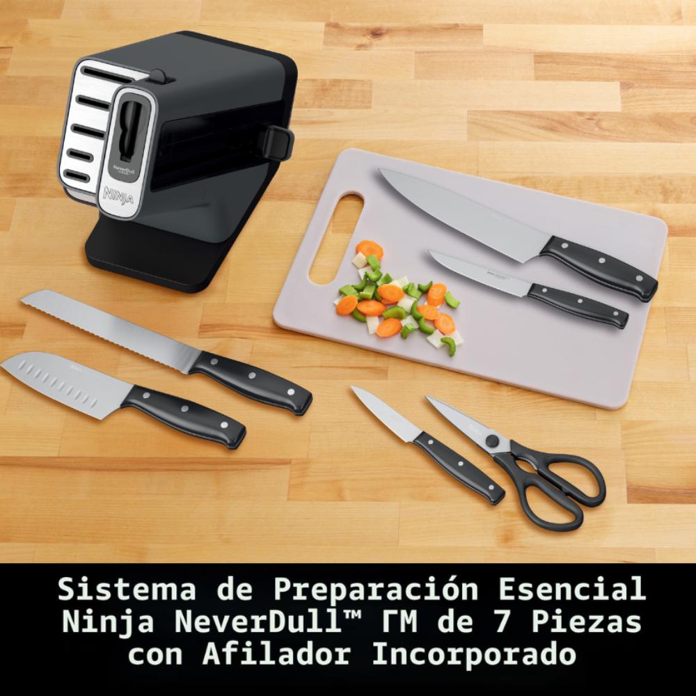 Taco de Cuchillos 7 piezas NEVERDULL Ninja® K12007 con afilador incluido