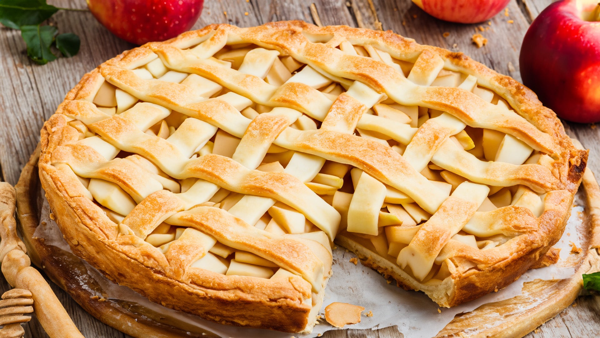 Pastel crujiente de manzana