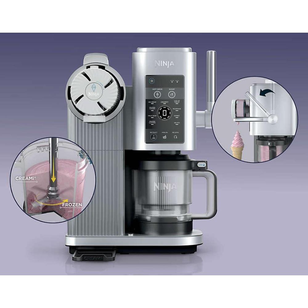 Máquina de helado Ninja Swirl by Creami | 6 Programas para Servir en Swirl Estilo Heladería | Incluye 2 Contenedores