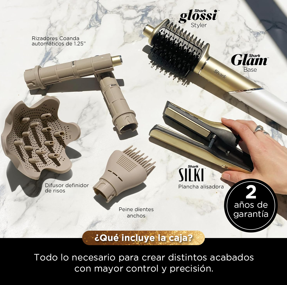 Multiestilizador Shark Glam FlexStyle HD6052S con Difusor 5 En 1 Antifrizz