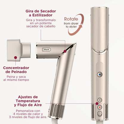 Shark FlexStyle® - Multiestilizador de cabello HD430 - Liso y Ondulado