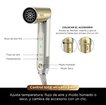 Multiestilizador Shark Glam FlexStyle HD6051S 5 En 1 Secador Rizador Alisador