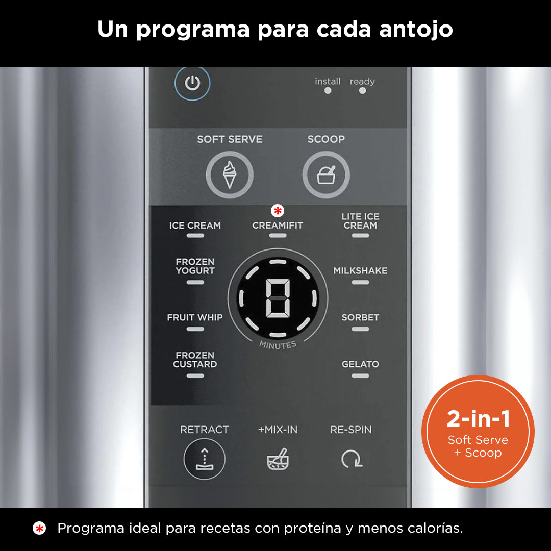 Máquina de helado Ninja Swirl by Creami | 6 Programas para Servir en Swirl Estilo Heladería | Incluye 2 Contenedores