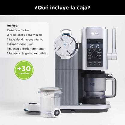Máquina de helado Ninja Swirl by Creami | 6 Programas para Servir en Swirl Estilo Heladería | Incluye 2 Contenedores