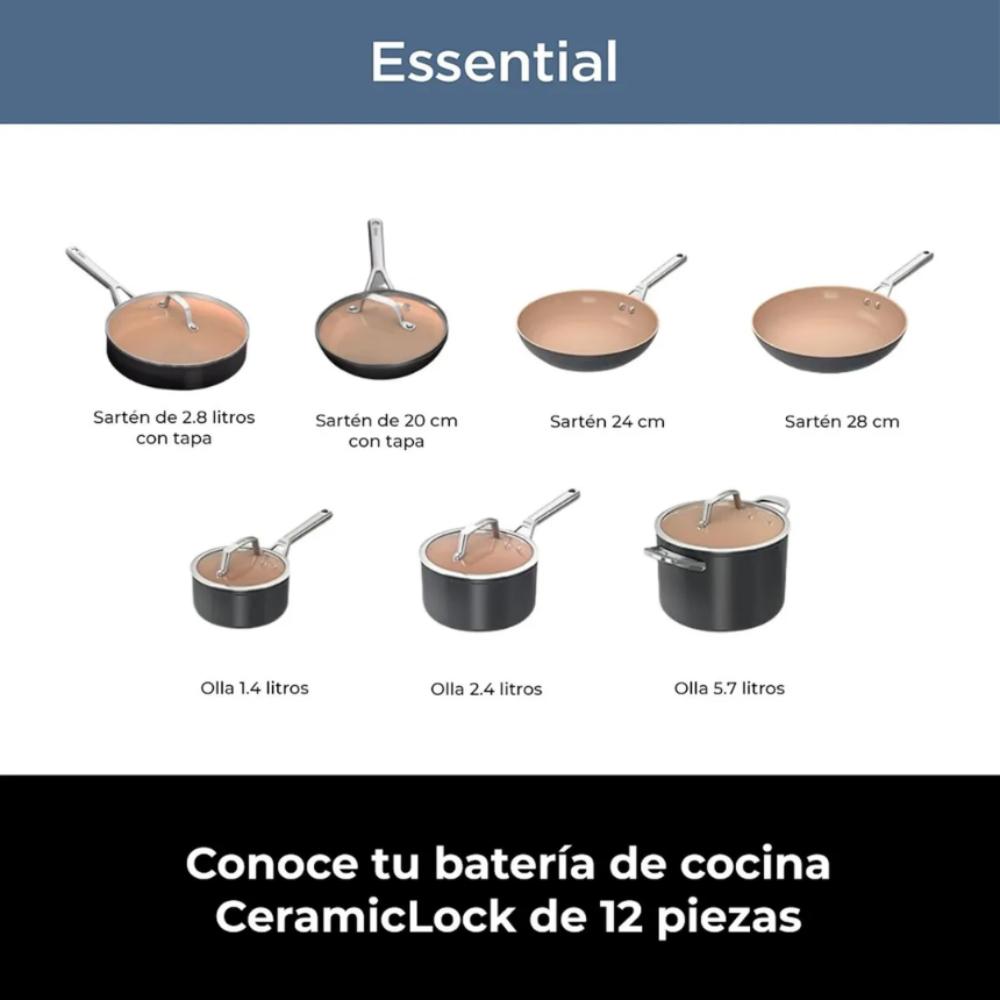 Batería de Cocina en Cerámica Ninja Esencial 12 Piezas CW89900