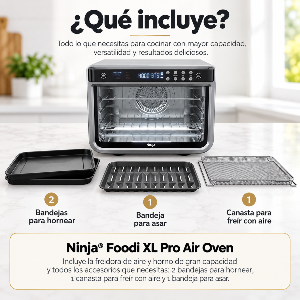 Horno Eléctrico con Air Fryer XL Pro Ninja® Foodi™ 10 en 1 DT201