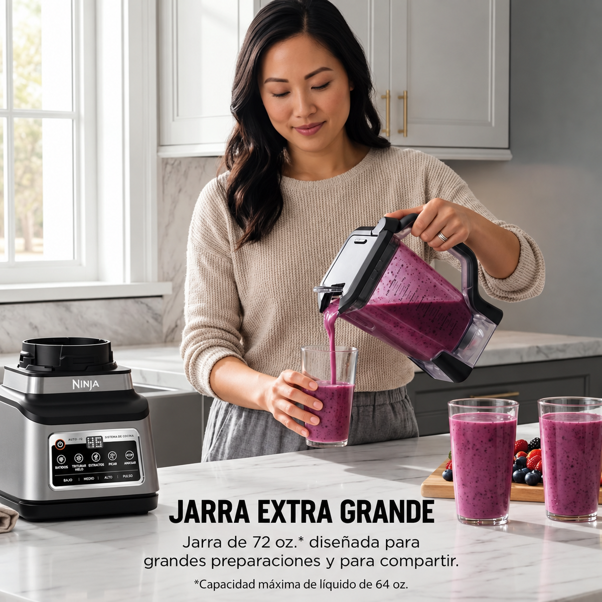 Licuadora Profesional Ninja® con procesador de 8 tazas y Auto-IQ® BN801