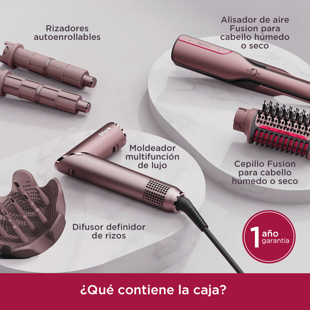 Shark Flexfusion Multiestilizador Cabello Rizado y Ondulado - 4 Accesorios