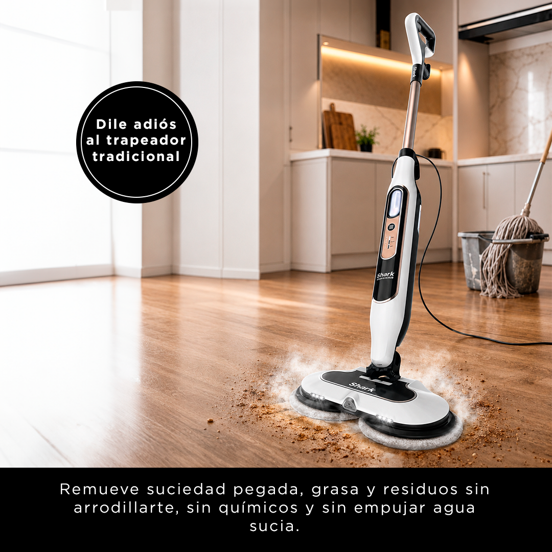 Trapeador a Vapor Shark S8201 Pisos Duros con Steam Blaster