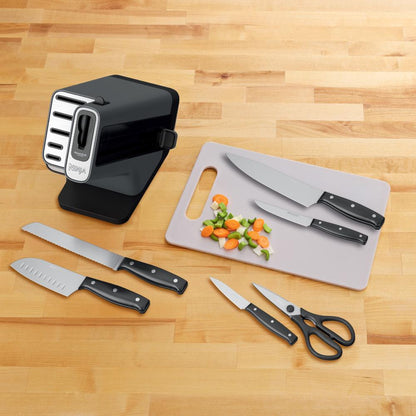 Taco de Cuchillos 7 piezas NEVERDULL Ninja®  K12007 con afilador incluido