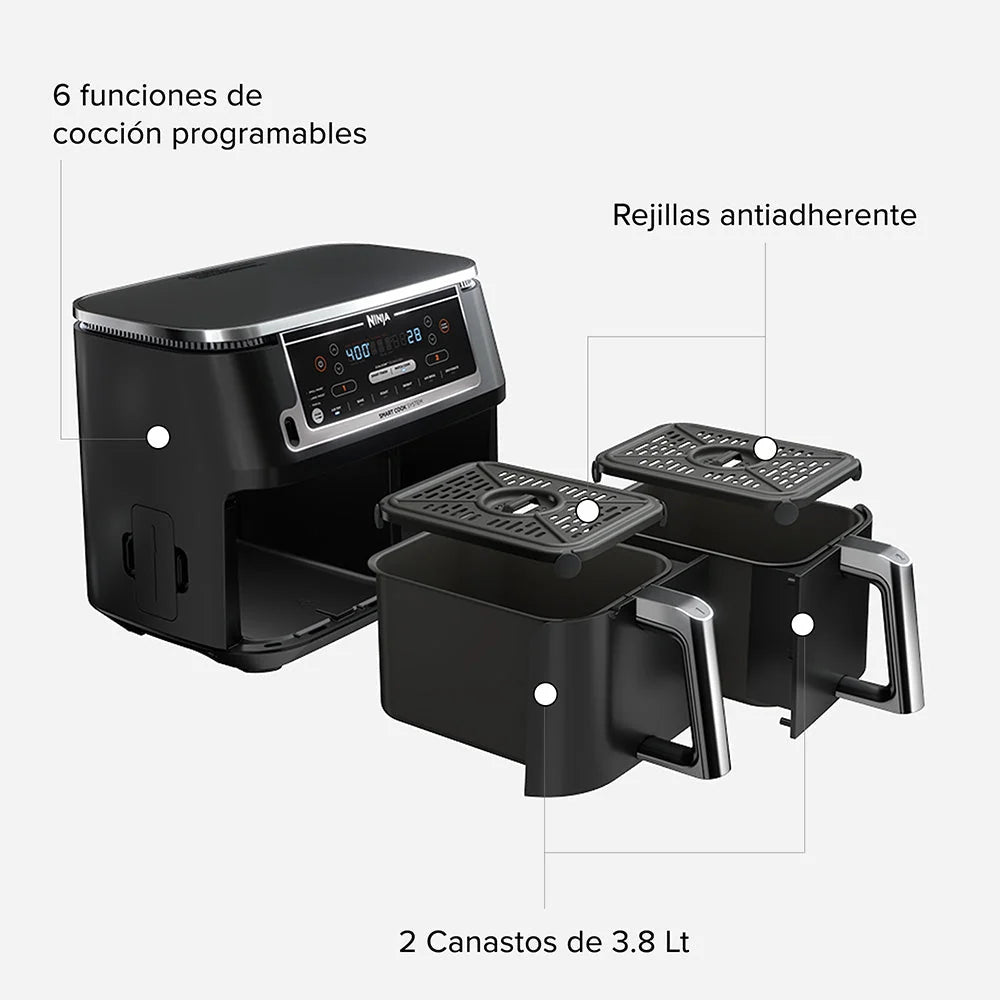 Freidora de Aire Ninja Foodi DualZone 6 en 1 de 7.5 L DZ201LAA