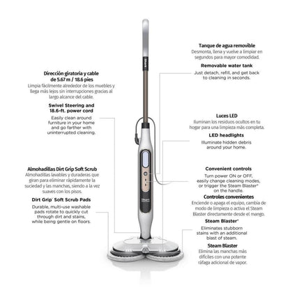Trapeador a Vapor Shark S8201 Pisos Duros con Steam Blaster