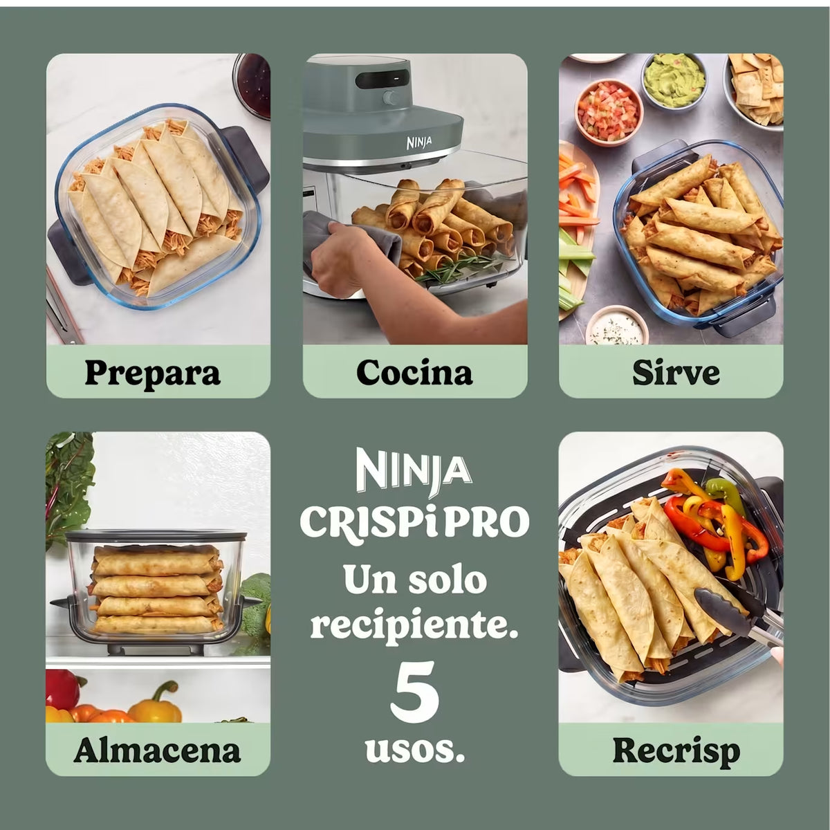 Freidora de Aire de Vidrio Ninja Crispi Pro 6-en-1  Color: Crybespace