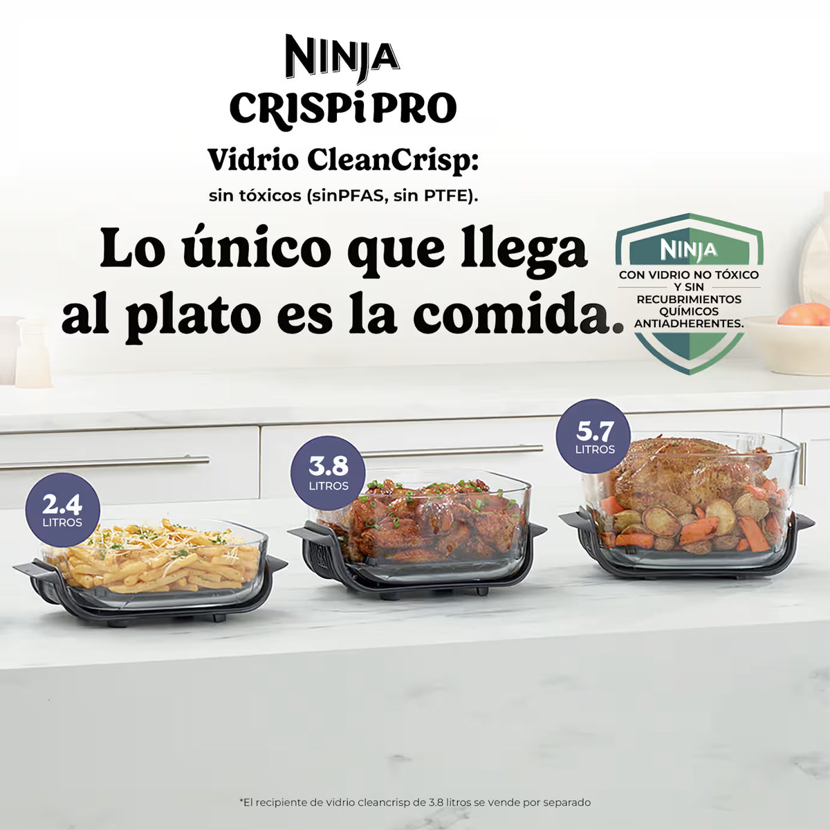Freidora de Aire de Vidrio Ninja Crispi Pro 6-en-1  Color: Crybespace