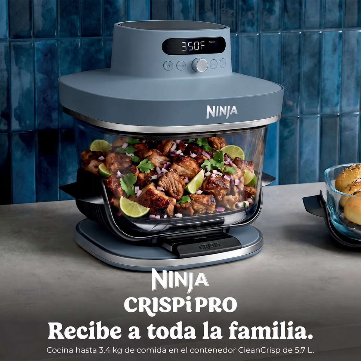 Freidora de Aire de Vidrio Ninja Crispi Pro 6-en-1  Color: Crybespace