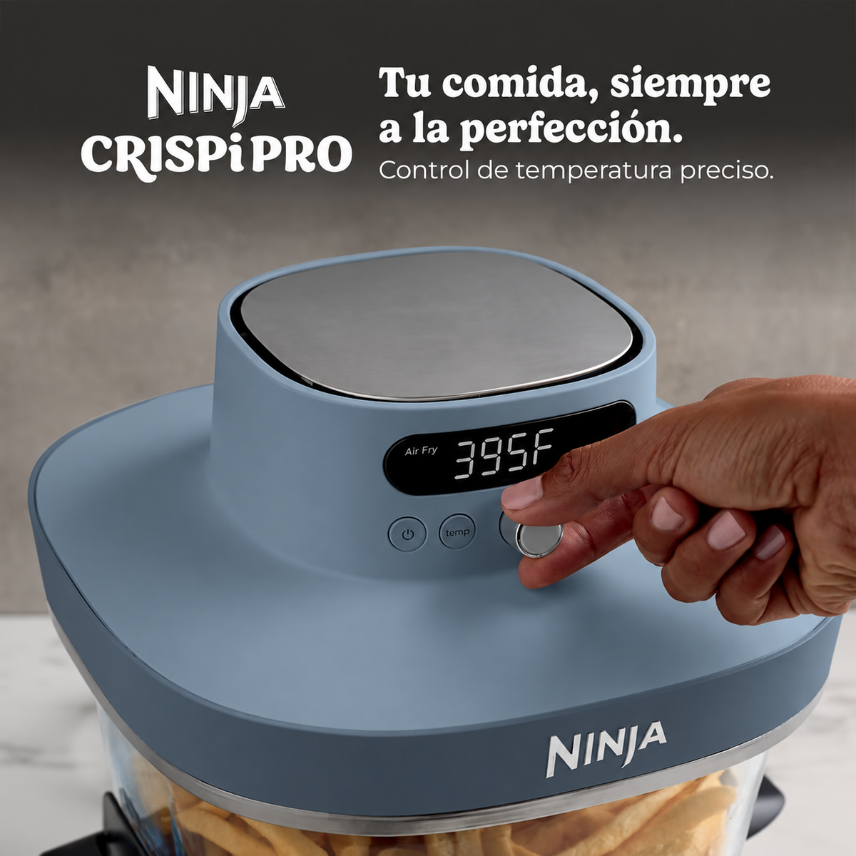 Freidora de Aire de Vidrio Ninja Crispi Pro 6-en-1  Color: Crybespace