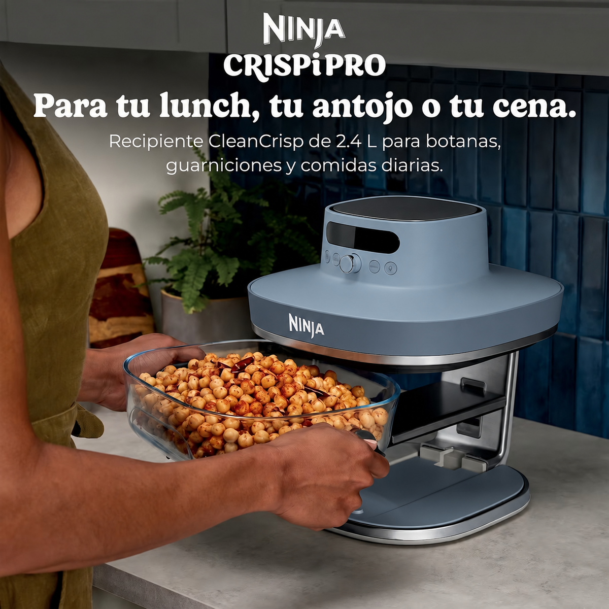 Freidora de Aire de Vidrio Ninja Crispi Pro 6-en-1  Color: Crybespace