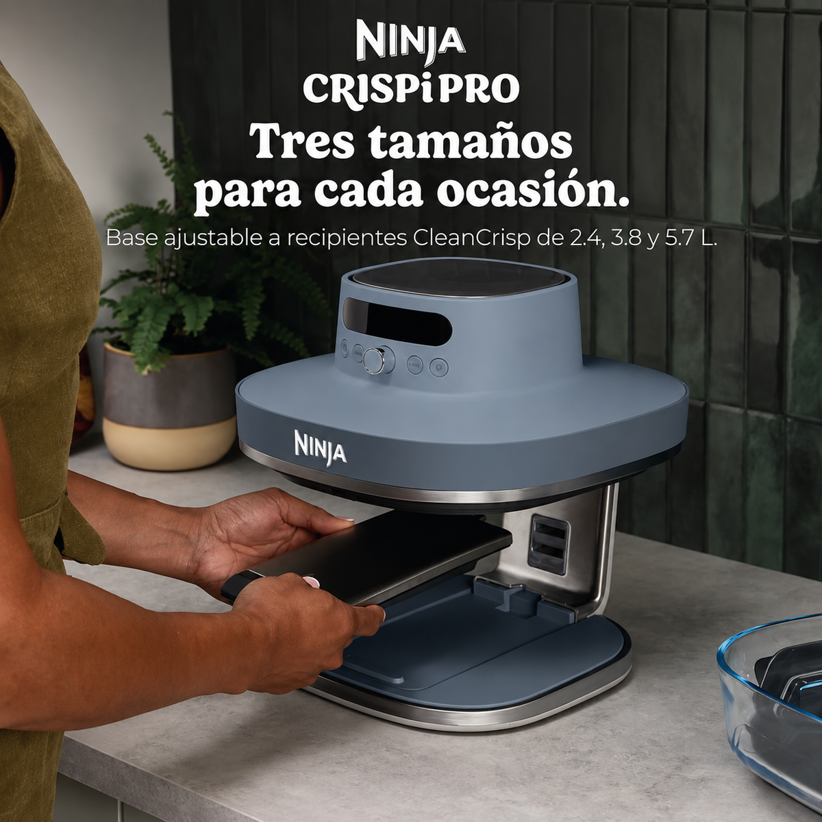 Freidora de Aire de Vidrio Ninja Crispi Pro 6-en-1  Color: Crybespace