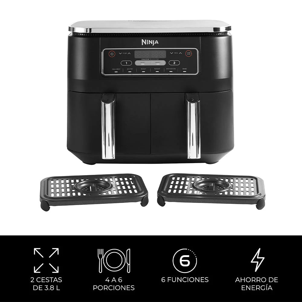 Freidora de Aire Ninja Foodi DualZone 6 en 1 de 7.5 L DZ201LAA