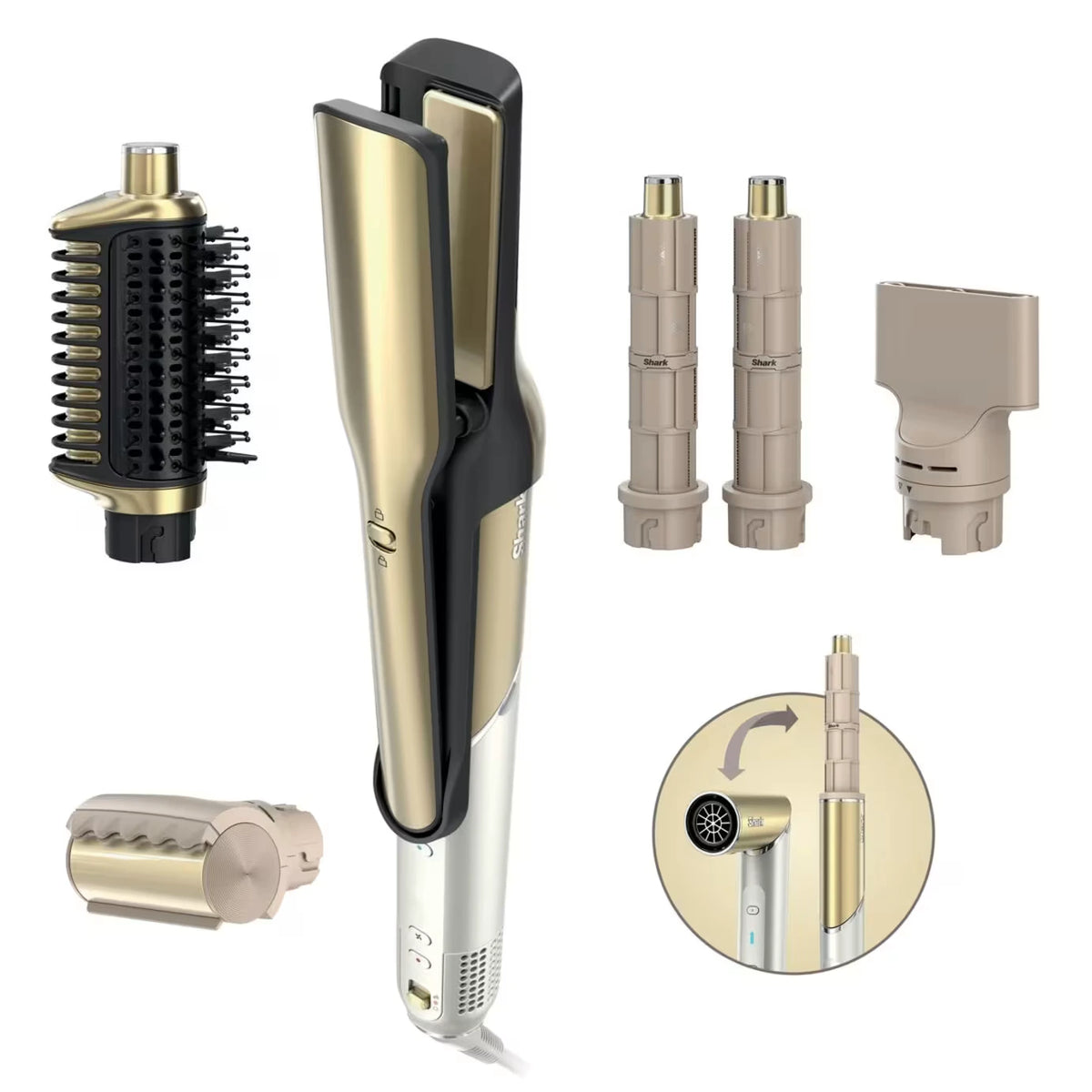 Multiestilizador Shark Glam FlexStyle HD6051S 5 En 1 Secador Rizador Alisador