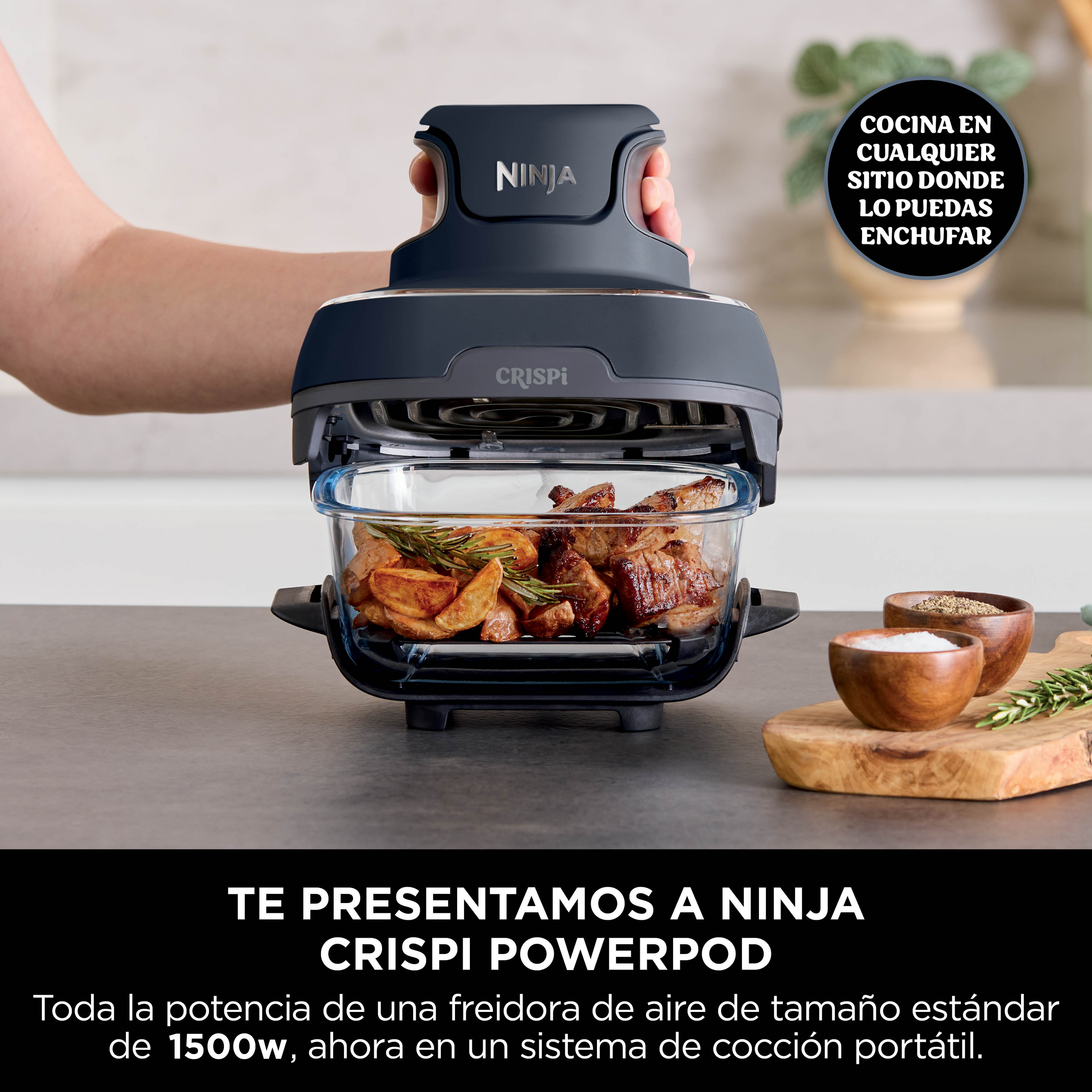 Ninja Crispi Freidora de Aire 4 en 1 FN101GY Gris