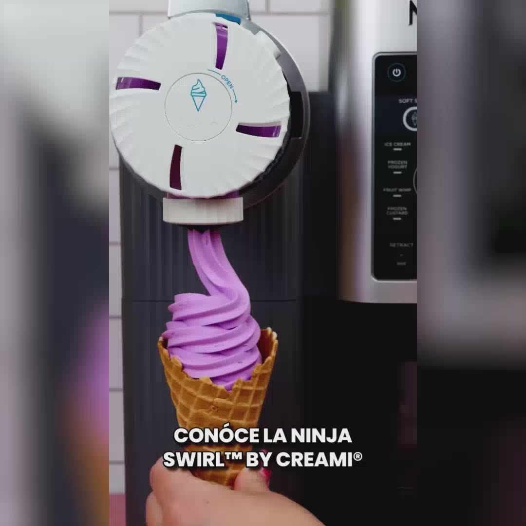 Máquina de helado Ninja Swirl by Creami | 6 Programas para Servir en Swirl Estilo Heladería | Incluye 2 Contenedores