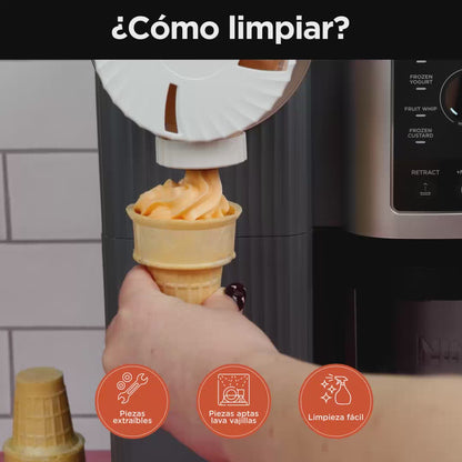 Máquina de helado Ninja Swirl by Creami | 6 Programas para Servir en Swirl Estilo Heladería | Incluye 2 Contenedores