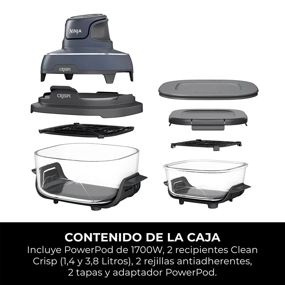 Ninja Crispi Freidora de Aire 4 en 1 FN101LAAGY Gris